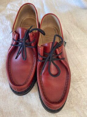 Paraboot Michael Leather Derby Shoes in Burgundy US 37.5 - UK 4